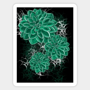 teal flowers Magnet